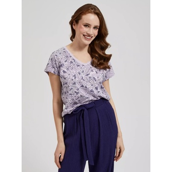 Moodo Лилава блуза с флорален десен и V-образно деколте Moodo Moodo | Lilav | ЖЕНИ | XXL
