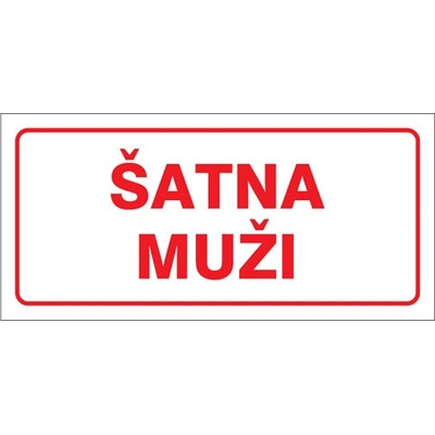 Značka Šatna muži, samolepicí fólie, 100 × 210 mm BZ FT674