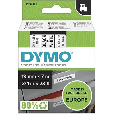 Dymo S0720830 - páska do tiskárny štítků D1, 19 mm x 7 m, černá na bílé