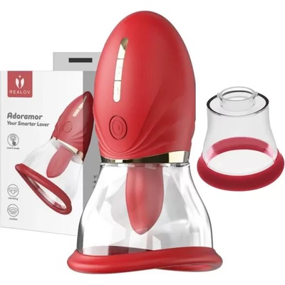 Вагинална помпа с вибриращ и движещ се език - Magic Tongue Red 2 (REALOV0013)
