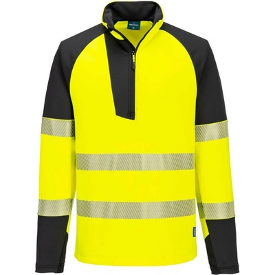 Portwest mikina T172 PW3 Hi-Vis 1/4 Zip reflexní žltá/čierna