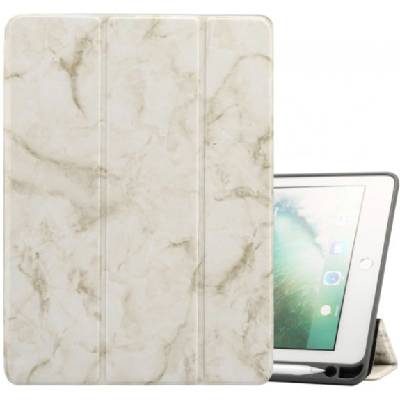 Мраморен калъф с място за Apple Pencil за iPad 9, 7" (2017/2018) / Air 1 / 2 / Pro 9, 7" - бежово (7890)