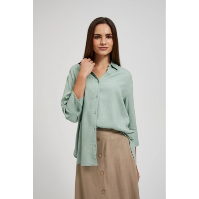 Moodo Ленена риза маслинено зелена Moodo Moodo | Zelen | ЖЕНИ | XXL