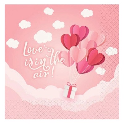 Godan Papírové ubrousky Love Is In The Air růžové 33x33cm – Zboží Dáma