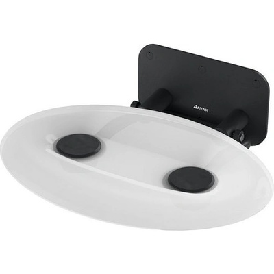 Ravak Sedadlo Ovo P II Clear Black 41 x 35 cm čierna B8F0000056