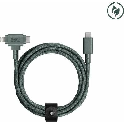 Native Union BELT-CCL-GRN-NP USB-C – USB-C + Lightning, 1,5m, zelený