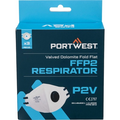 Portwest P210 Dolomit FFP2 Respirátor s ventilom 3 ks