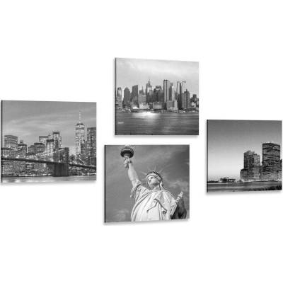Set obrazů New York v černobílém provedení - 4x 40x40