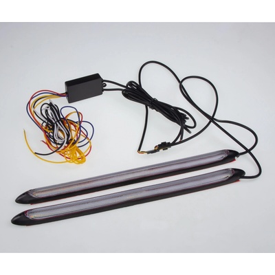 LED pásek, dynamické blinkry oranžová / poziční světla bílá, 27,5 cm - VZ16