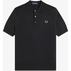 Fred Perry Блуза с яка Fred Perry Men's Knitted Short Sleeve Polo Shirt - Blk/Gld 198
