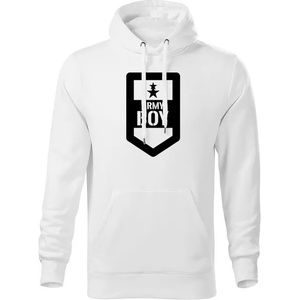 DRAGOWA мъжки суитшърт с качулка Army Boy, бял, 320г/м2 (5773)