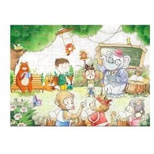 LEAN Toys Puzzle School for Animals 100 pieces