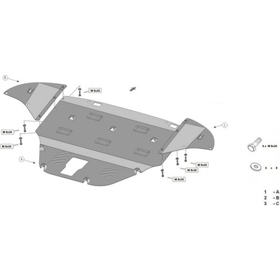 Kryt pod motor HYUNDAI SANTA FÉ IV (TM, TMA) - Plech -