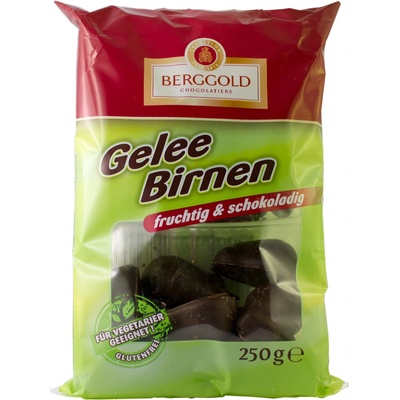 Berggold Hruškové želé v hořké čokoládě 250 g
