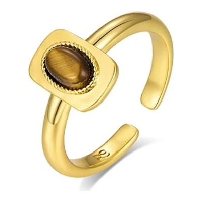 JAY Prsten s tygřím okem Jacina autorská kolekce JAY 9215 ZS51335 Hnědá