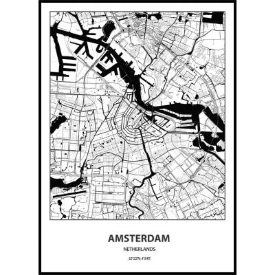 Jen tak z lásky Plakát Mapa města (více variant měst) Rozměr plakátu: 40 x 50 cm, Město: Amsterdam
