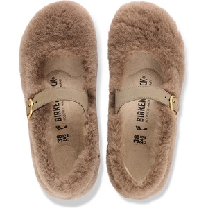 Birkenstock балеринки от кожа Santa Clarita Shearling (1032639)