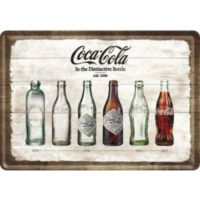 Postershop Plechová pohlednice - Coca-Cola (lahve)