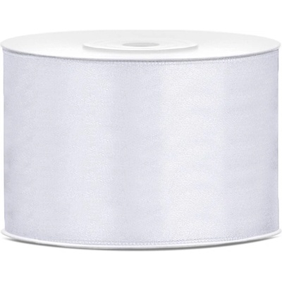 Party Deco Сатенена лента бяла 50мм/25м
