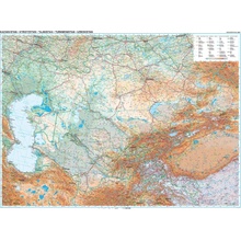 Gizi Map Kazachstán, Kyrgyzstán, Tádžikistán, Turkmenistán, Uzbekistán - nástěnná mapa 122 x 82 cm Varianta: bez rámu v tubusu, Provedení: laminovaná mapa v lištách