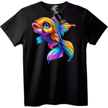 NOONEBRAND Радужна Риба Т-Шърт - 2XL, Black