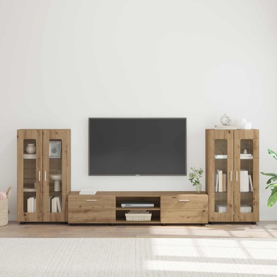 vidaXL Комплект ТВ шкаф с чекмедже FLORIN 3 pcs Дъб Инженерно дърво (3397943)