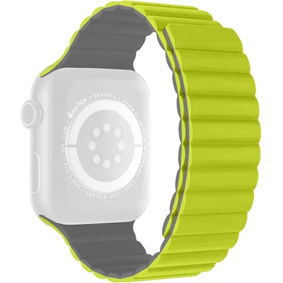 Rimeno Двуцветна силиконова каишка за Apple Watch 42/44/45/49 мм, зелено и сиво (RSJ-37-00A-4)