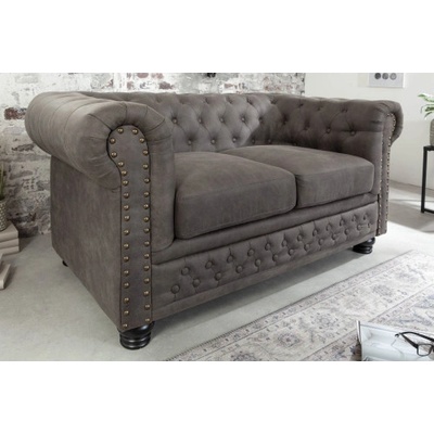 Komfort-nábytok 40518 Chesterfield 2 sedenie Vintage Šedá Taupe