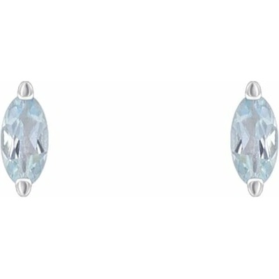 Eppi Minimalistické stříbrné náušnice s akvamaríny Andine E40167