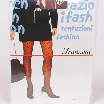 Image 1 of Фигурален чорапогащник в цвят канела на точки