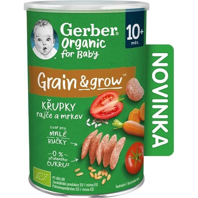Gerber Organic křupky s rajčaty a mrkví 35 g – Zboží Dáma