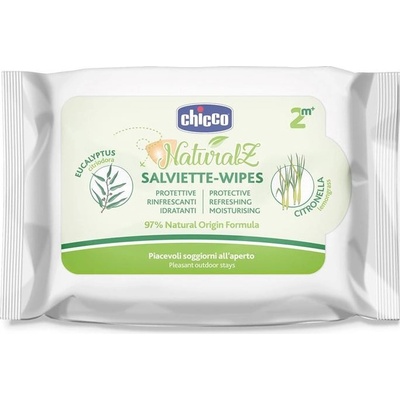 CHICCO Ubrousky proti komárům ochranné a osvěžující 97% přírodních složek 20 ks, 2m+