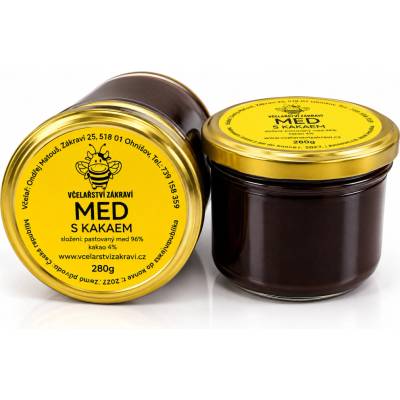 Včelařství Zákraví Med s kakaem, 280 g