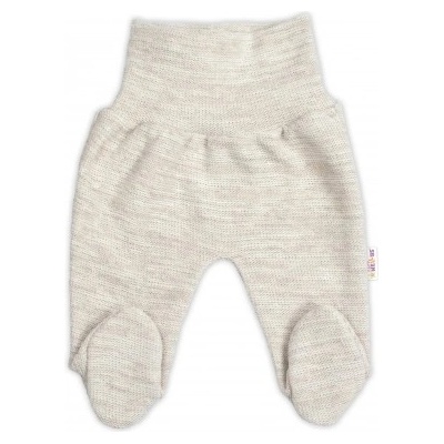 Baby Nellys Pletené kojenecké polodupačky Hand Made světle béžové