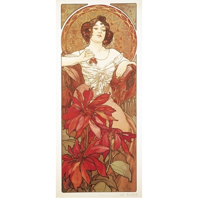 Pohled Alfons Mucha – Ruby, dlouhý