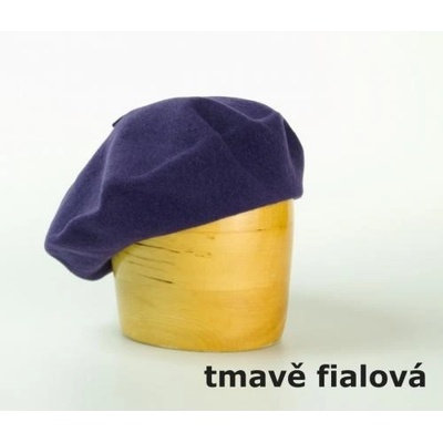 Karpet dámský baret vlněný tmavě fialový