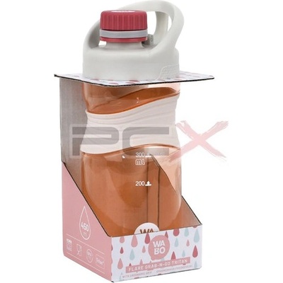 ПЛАСТМАСОВА БУТИЛКА wabo С КАПАЧКА И ДРЪЖКА РОЗОВА 450ml 1БР