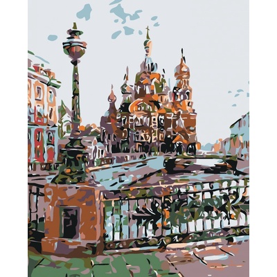 zuty Malování podle čísel řeka před katedrálou 80 x 100 cm bez rámu a bez vypnutí plátna