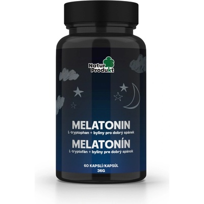 NaturProdukt MELATONÍN + L-tryptofán + byliny 60 ks