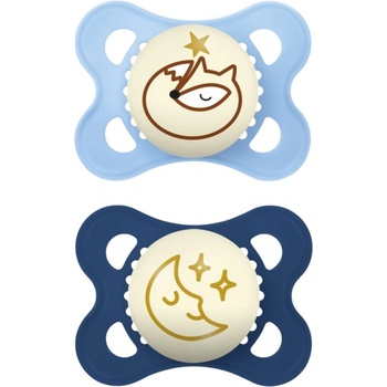MAM Original Night 0m+ биберон Blue 2 бр