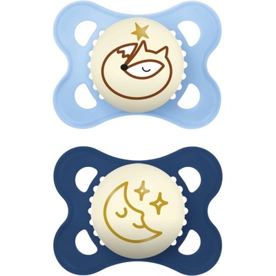 MAM Original Night 0m+ биберон Blue 2 бр