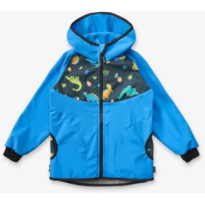 unuo Dětská softshellová bunda s fleecem Basic Modrá Dinosauři – Zbozi.Blesk.cz