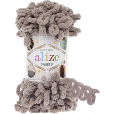 Alize příze Puffy 268 fialkově hnědošedá