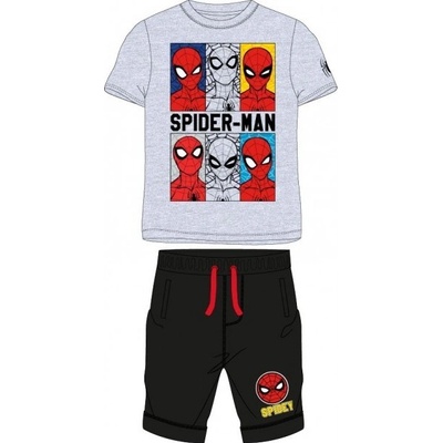 E plus M chlapčenský letný set / súprava Spiderman MARVEL šedý