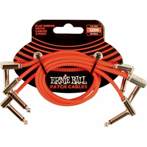 Ernie Ball 12" Flat Ribbon Patch Cable Red 3-Pack 30 cm Ъглов - Ъглов Пач кабел (P06403)