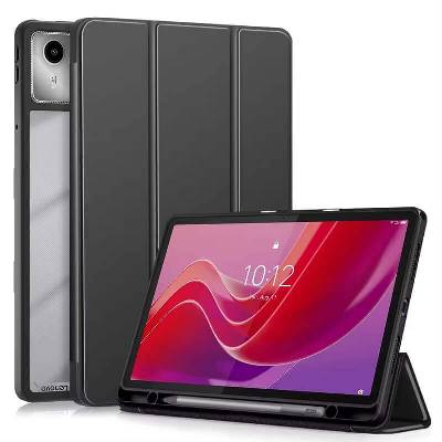 SES 2v1 Smart flip cover + zadní silikonový ochranný obal s držákem na pero pro Lenovo Tab Plus 11.5" ZADX0049CZ - černý 17676