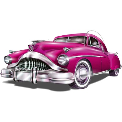 DIMEX ART Флизелинов фототапет ретро розова кола 375 x 250 см