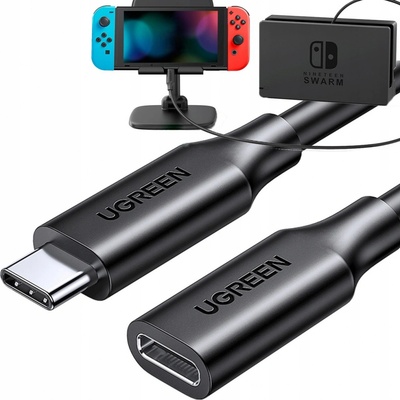 Ugreen 10387 USB typu C 3.1 Gen2 samec - samica s niklovým pokovovaním, 1m, černý