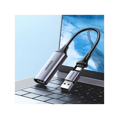 UGREEN CM489 40189 HDMI-Adapter (weiblich) - USB-A / USB-C (männlich) - Grau