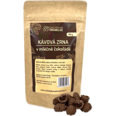 Čokoládovna Troubelice Kávová zrna v mléčné čokoládě 150 g